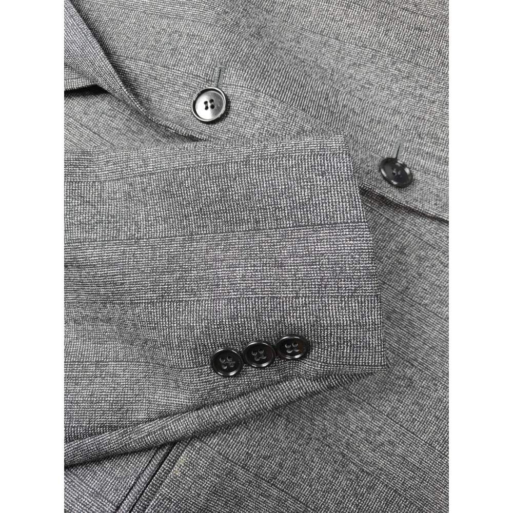 Albert Nipon Mens Wool Sports Coat 42R Gray Stripe USA Vintage 2 Button Blazer